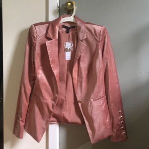 Pink velvet blazer